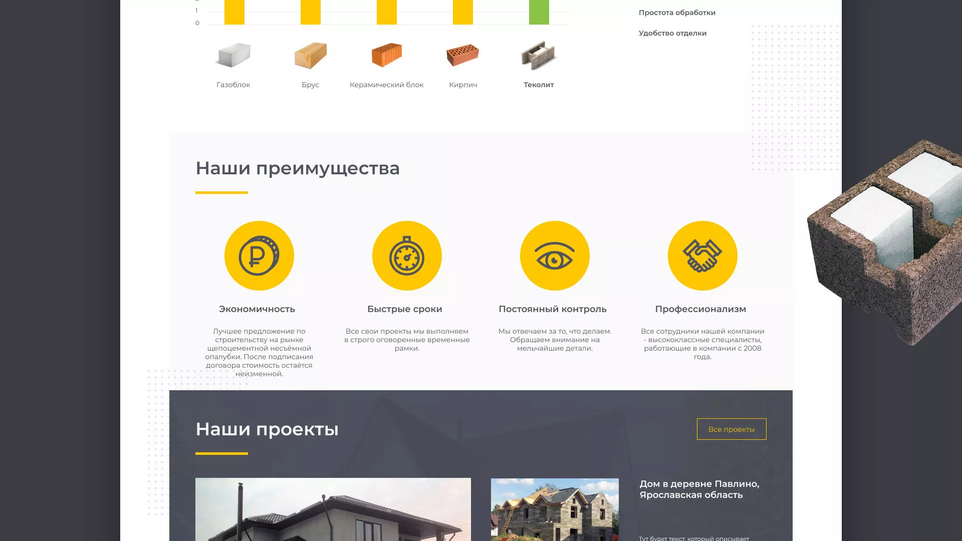 Создание сайта для строительной компании «ЭКОДОМ» в Кемерово